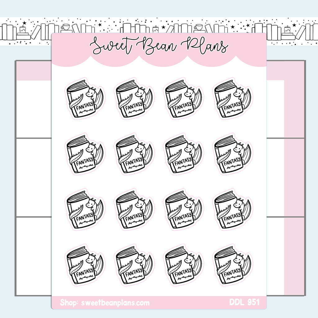 Fantasy Book Icons Vinyl Planner Stickers | Ddl 951