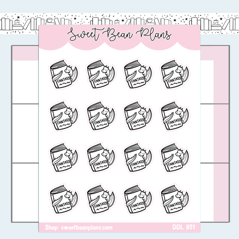 Fantasy Book Icons Vinyl Planner Stickers | Ddl 951