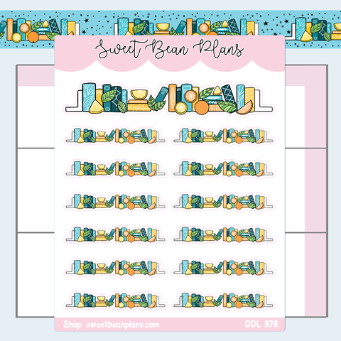 Citrus Bookshelf Vinyl Planner Stickers | Ddl 976