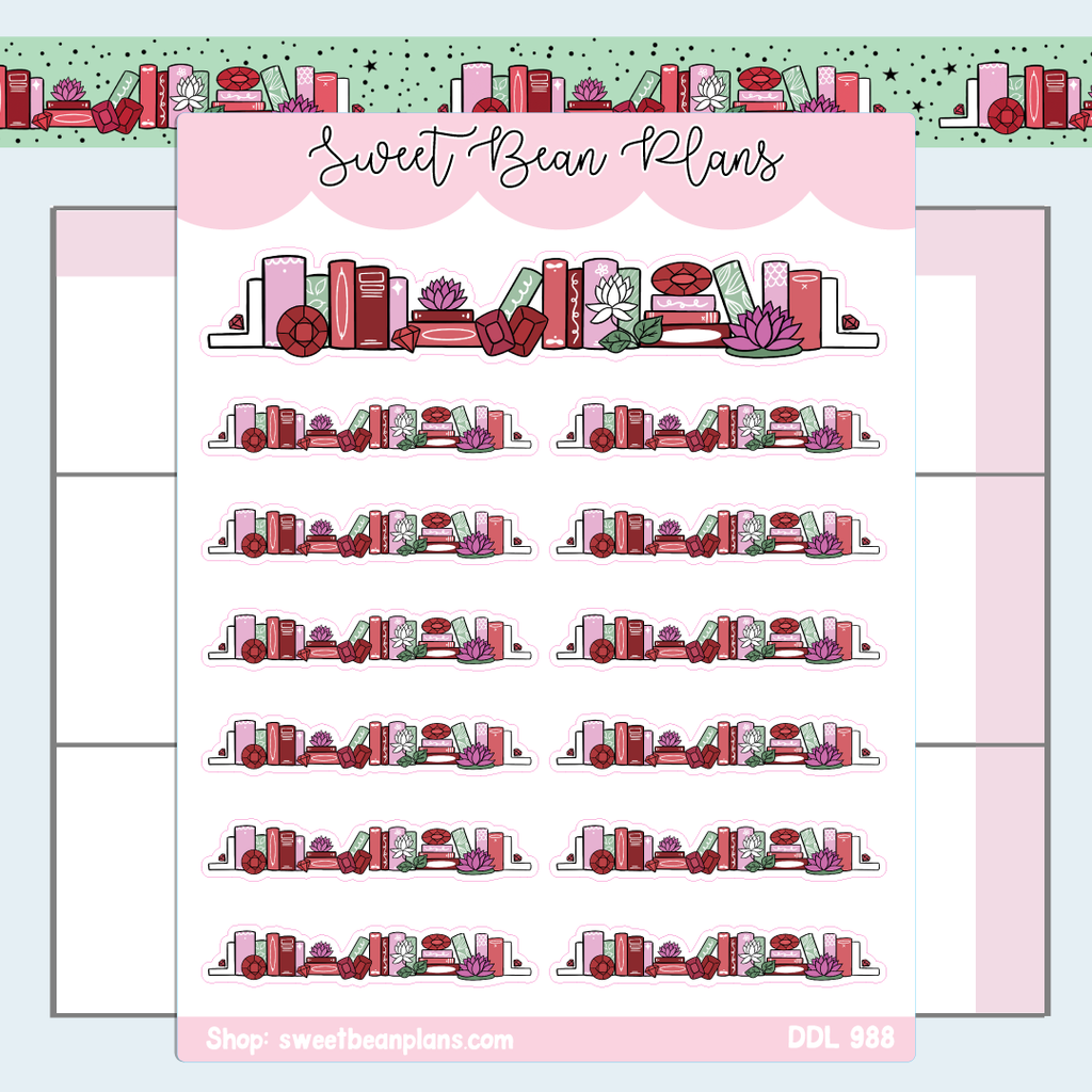 July 2024 Bookshelf Vinyl Planner Stickers | Ddl 988