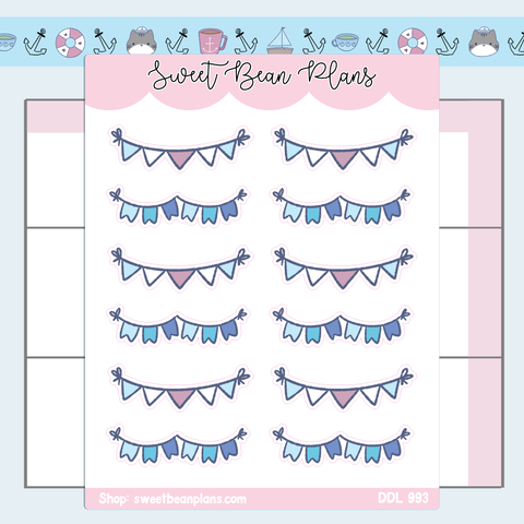 Nautical Banners Vinyl Planner Stickers | Ddl 993