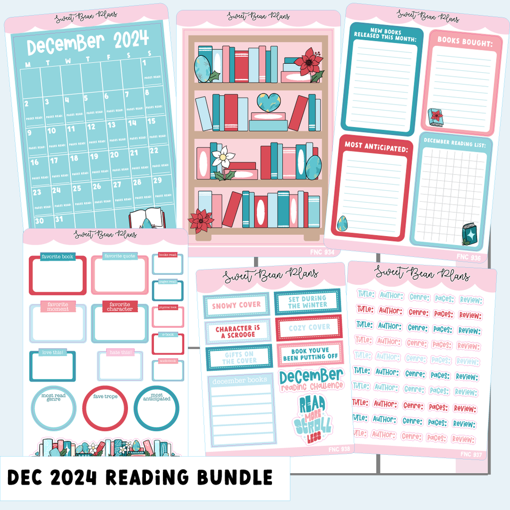 December 2024 Reading Journal Bundle (6 Pages)