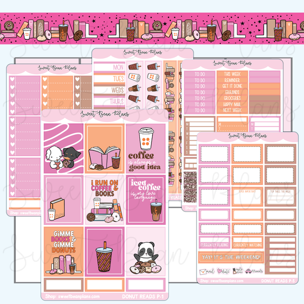 Donut Reads Weekly Kit Vinyl Planner Stickers