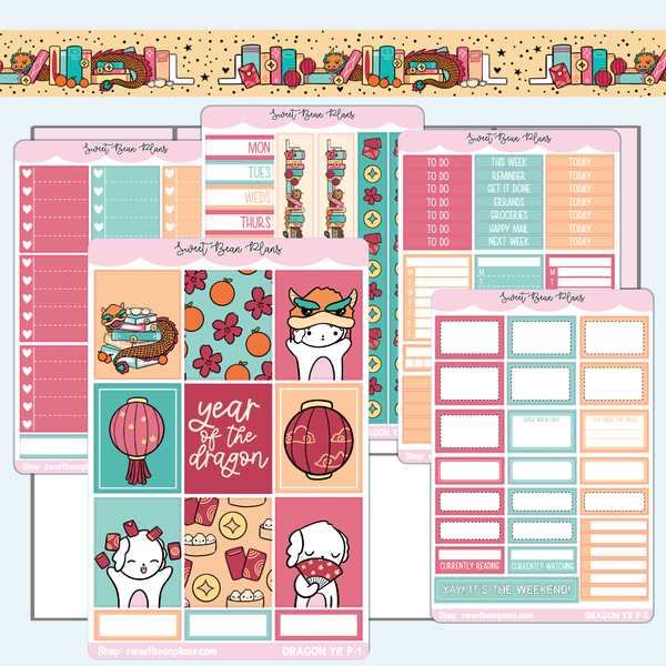 Year of the Dragon Weekly Kit Vinyl Planner Stickers