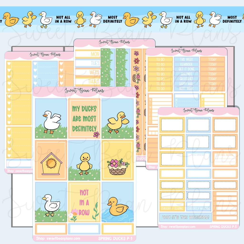 Spring Ducks Weekly Kit Vinyl Planner Stickers