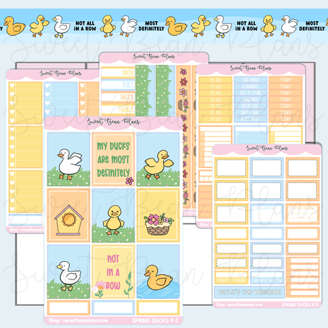 Spring Ducks Weekly Kit Vinyl Planner Stickers
