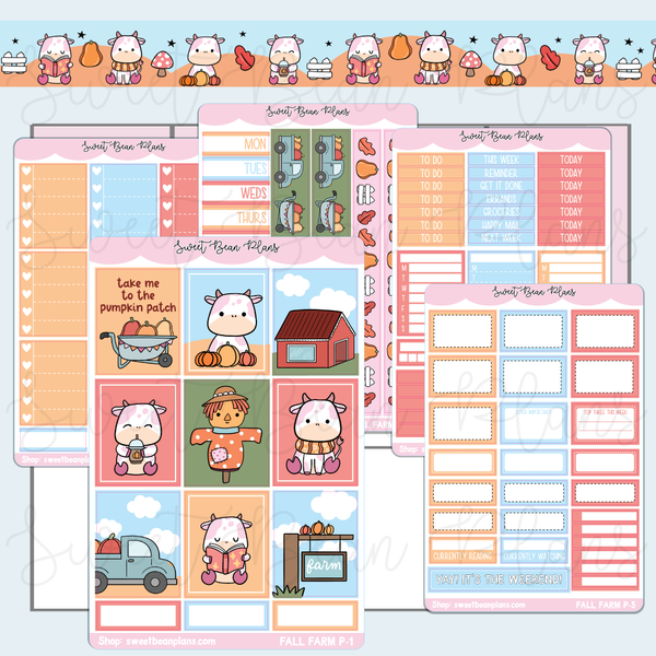 Fall Farm Weekly Kit Vinyl Planner Stickers