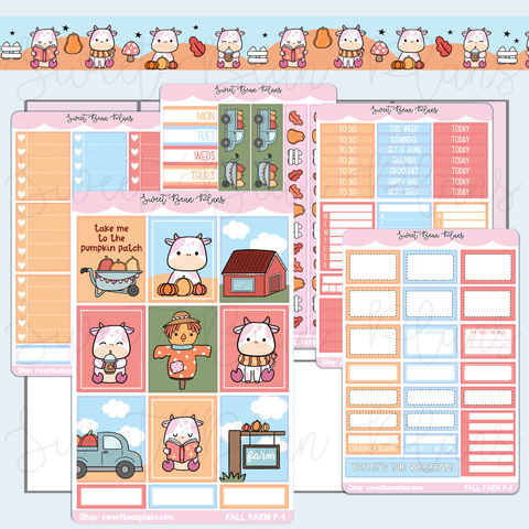 Fall Farm Weekly Kit Vinyl Planner Stickers