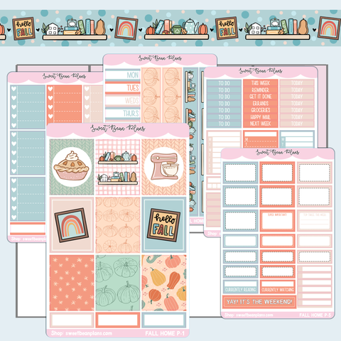 Fall Home Weekly Kit Vinyl Planner Stickers