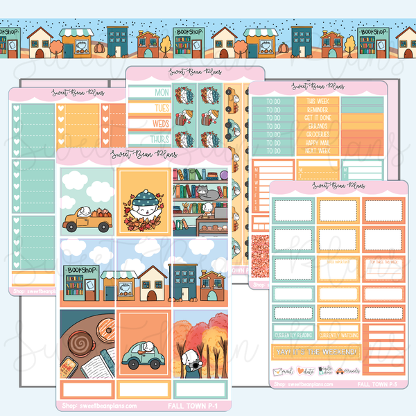Fall Town Weekly Kit Vinyl Planner Stickers