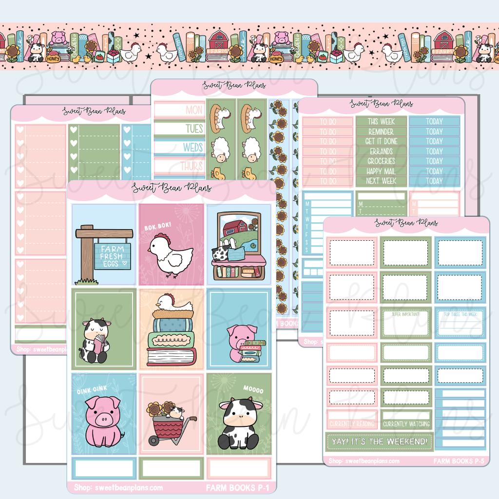 Farm Books Weekly Kit Vinyl Planner Stickers