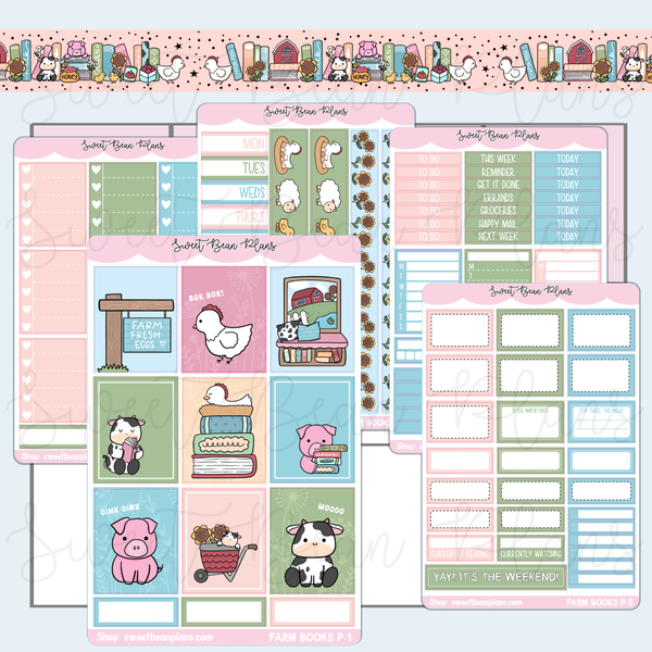 Farm Books Weekly Kit Vinyl Planner Stickers