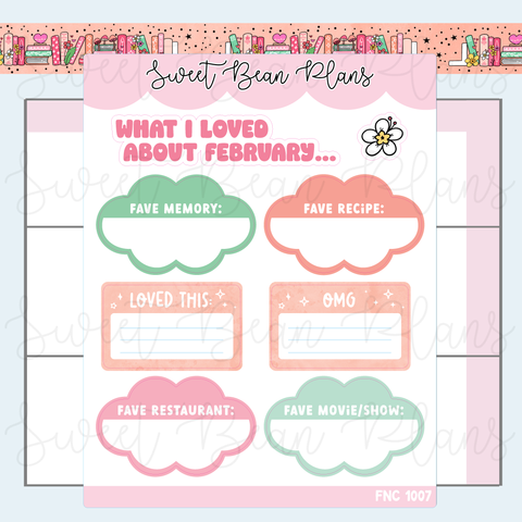 February Faves 2025 Vinyl Planner Stickers | Fnc 1007