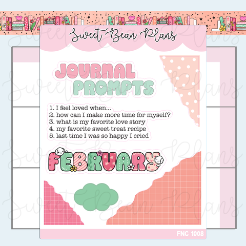 February Prompts 2025 Vinyl Planner Stickers | Fnc 1008