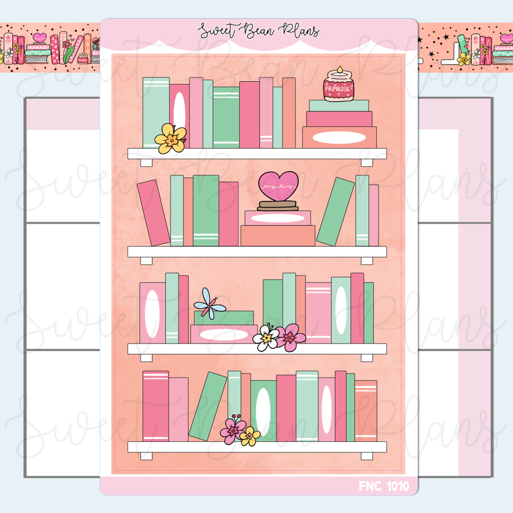 February Bookshelf 2025 Vinyl Planner Stickers | Fnc 1010