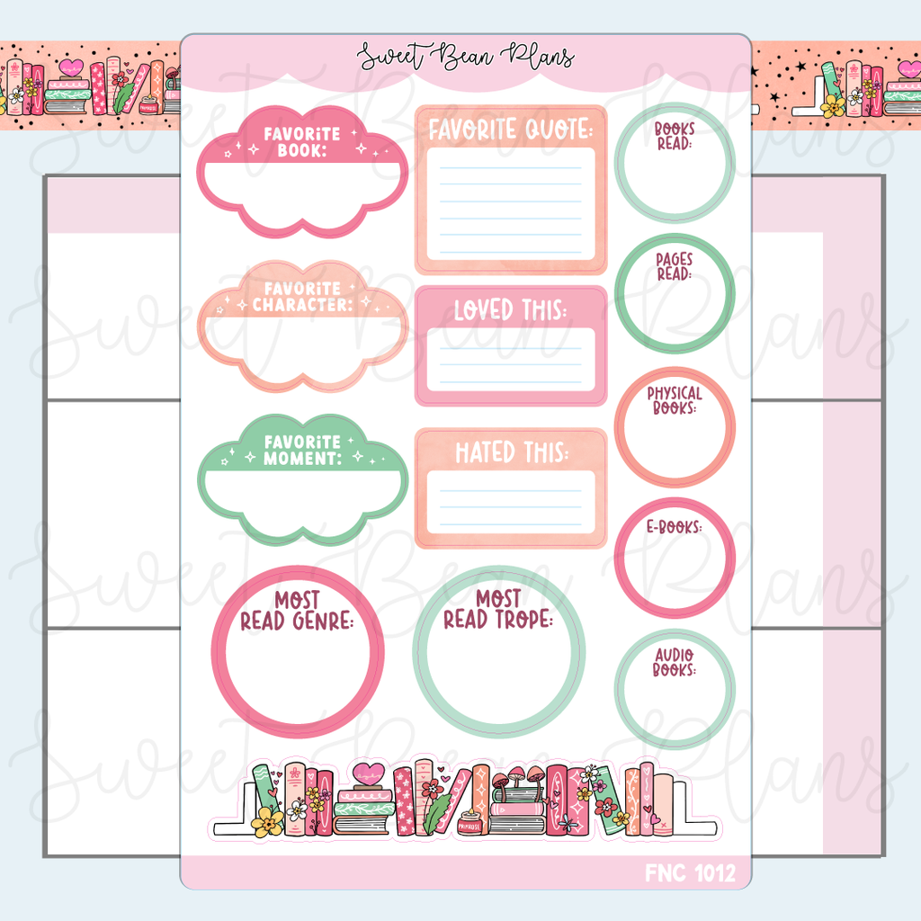 February Reading Favorites 2025 Vinyl Planner Stickers | Fnc 1012