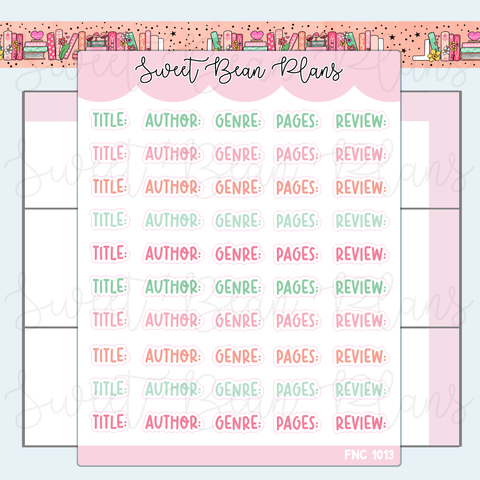 February 2025 Reading Words Vinyl Planner Stickers | Fnc 1013