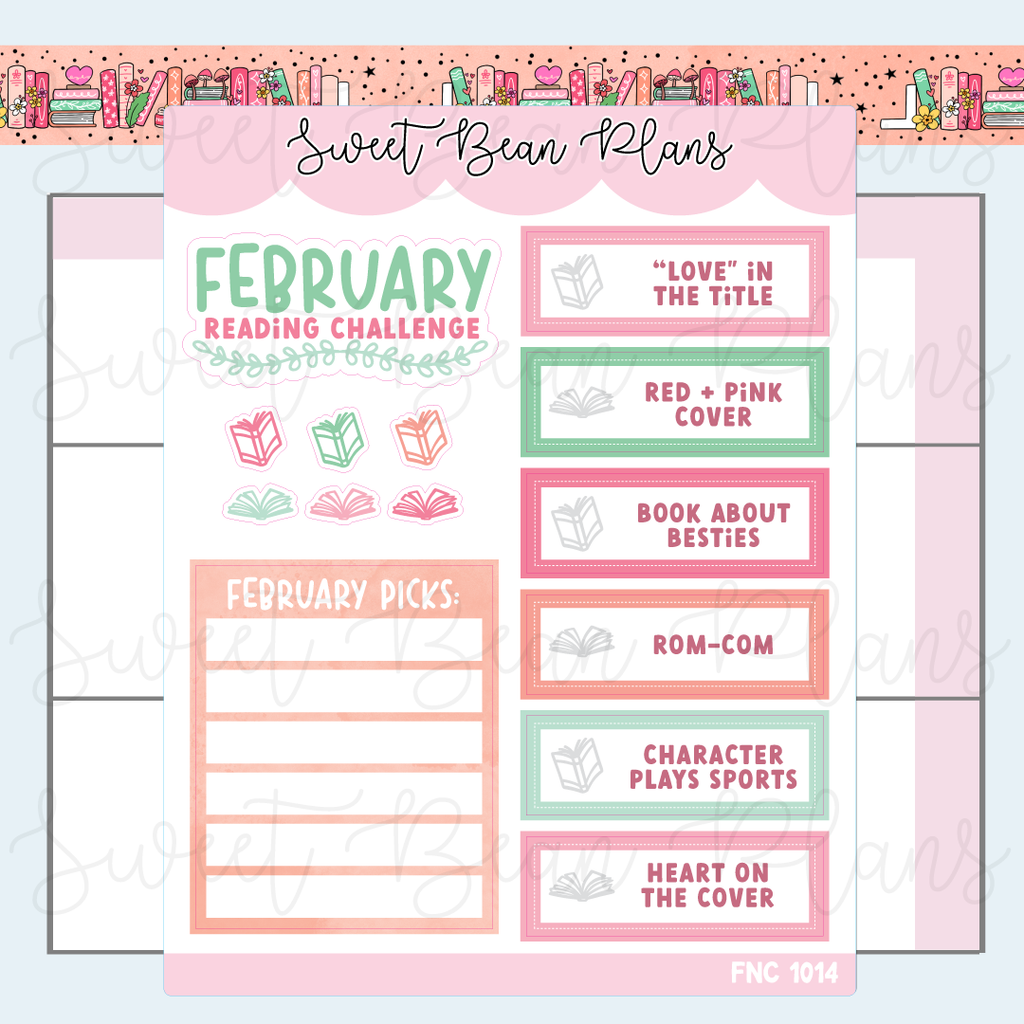 February 2025 Reading Challenge Vinyl Planner Stickers | Fnc 1014