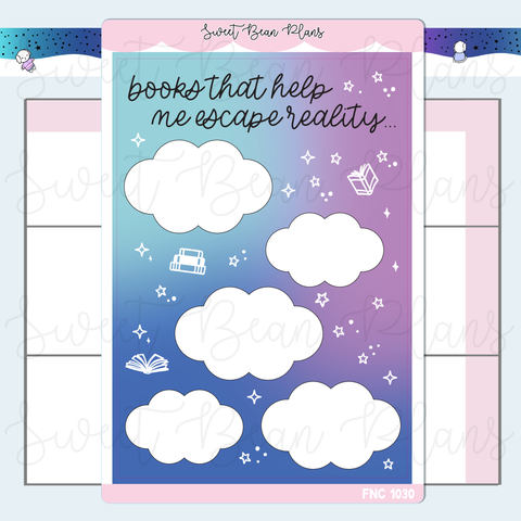 Books To Escape Reality Cover Vinyl Planner Sticker | Fnc 1030