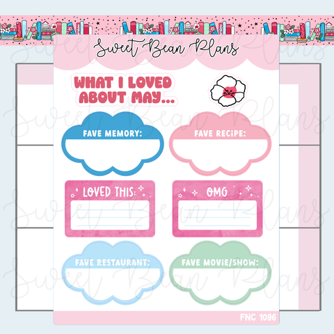 May Faves 2025 Vinyl Planner Stickers | Fnc 1096