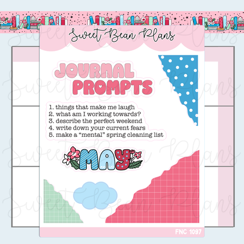 May Prompts 2025 Vinyl Planner Stickers | Fnc 1097