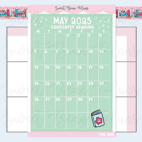 May Reading Calendar 2025 Vinyl Planner Stickers | Fnc 1098