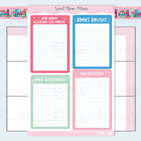 May Reading Functionals 2025 Vinyl Planner Stickers | Fnc 1100