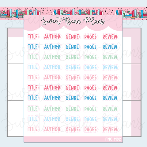 May 2025 Reading Words Vinyl Planner Stickers | Fnc 1102