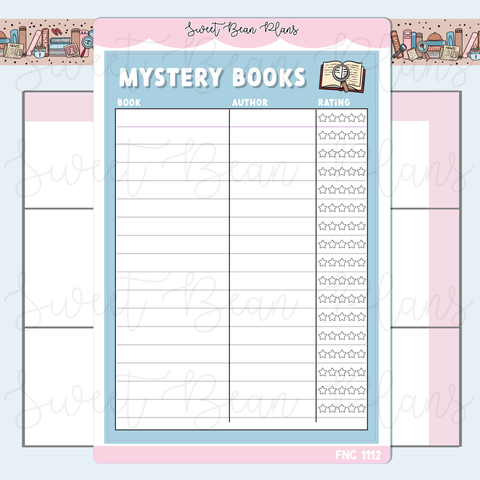Mystery Book Tracker Vinyl Planner Stickers | Fnc 1112