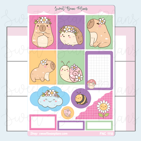Cute Capybara Journaling Stickers | Fnc 1118