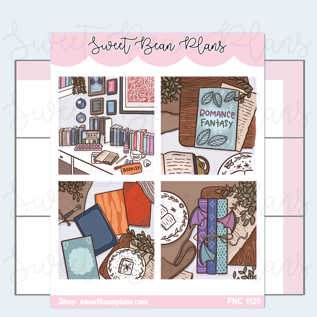 Booksta Reader Full Boxes Vinyl Planner Stickers | Fnc 1120