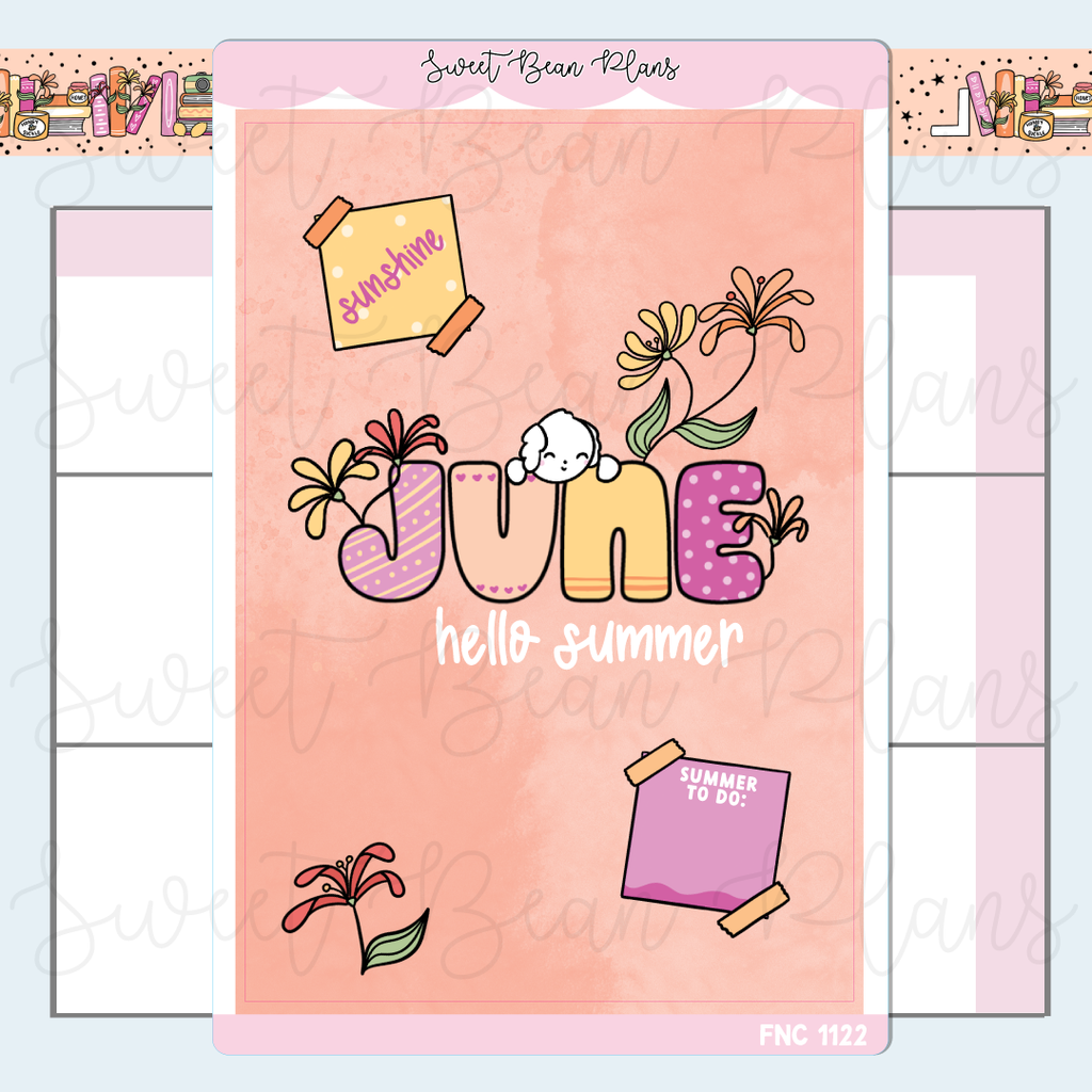 June Cover Page Vinyl Planner Stickers | Fnc 1122