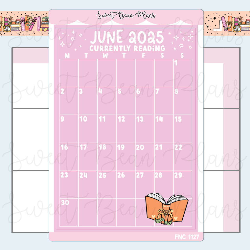June Reading Calendar 2025 Vinyl Planner Stickers | Fnc 1127