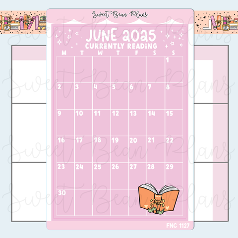 June Reading Calendar 2025 Vinyl Planner Stickers | Fnc 1127