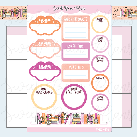 June Reading Favorites 2025 Vinyl Planner Stickers | Fnc 1130