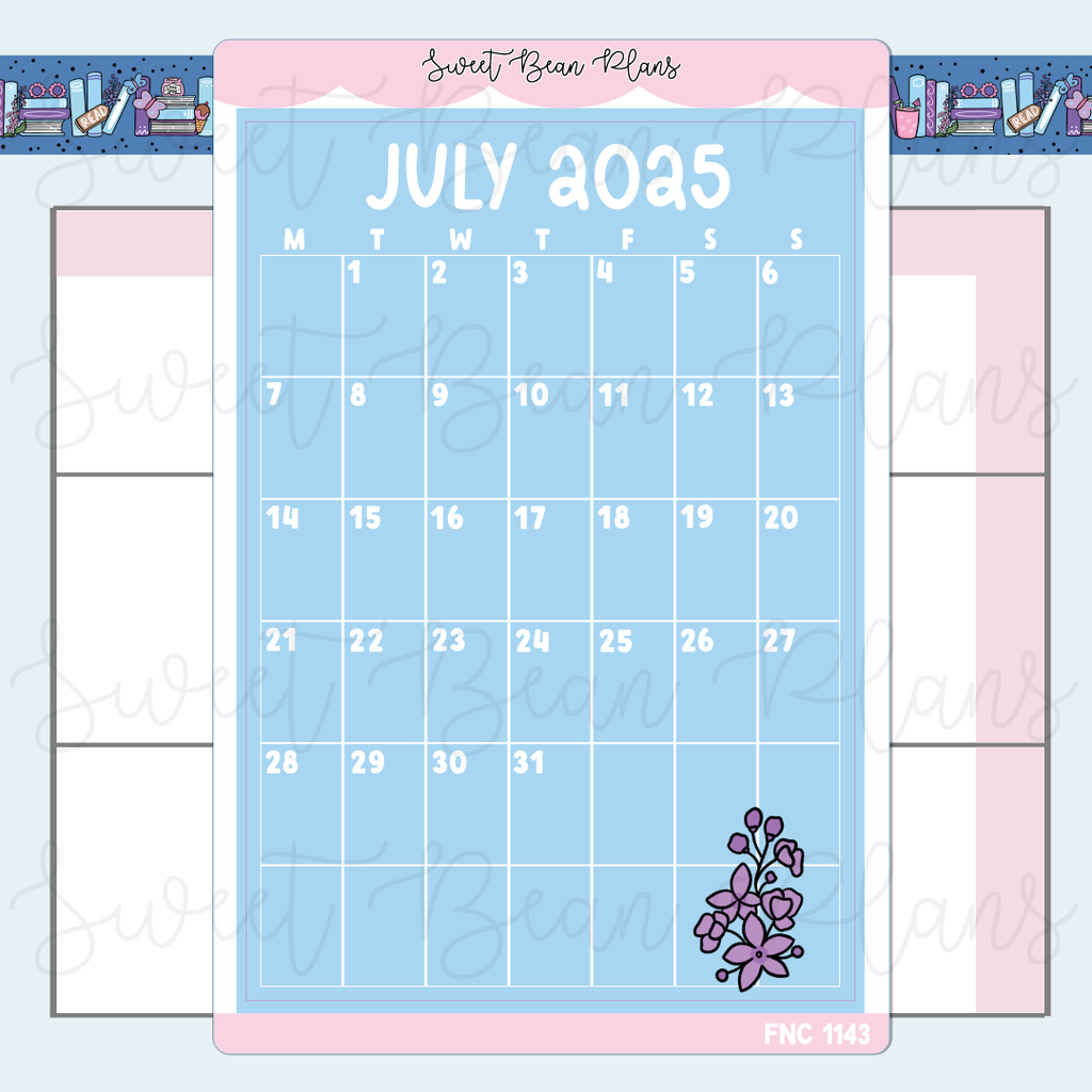 July 2025 Calendar Vinyl Planner Stickers | Fnc 1143