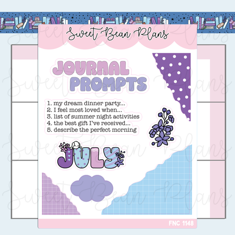 July Prompts 2025 Vinyl Planner Stickers | Fnc 1148