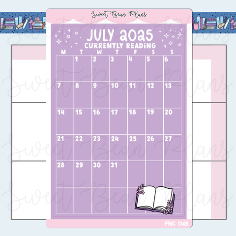 July Reading Calendar 2025 Vinyl Planner Stickers | Fnc 1149