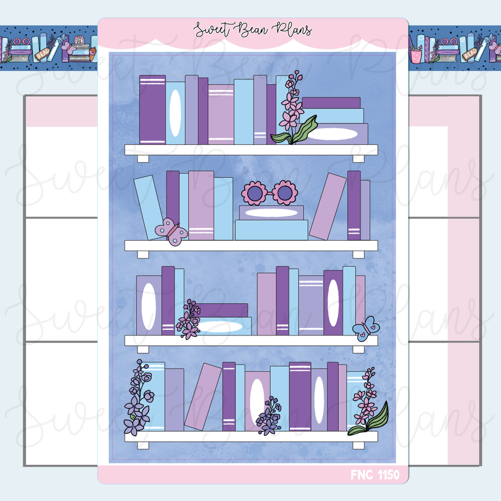 July Bookshelf 2025 Vinyl Planner Stickers | Fnc 1150