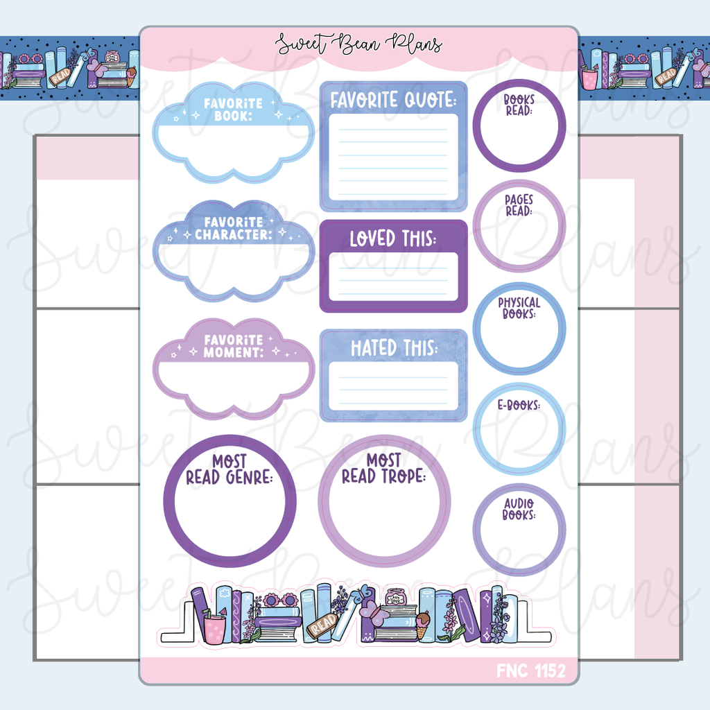 July Reading Favorites 2025 Vinyl Planner Stickers | Fnc 1152