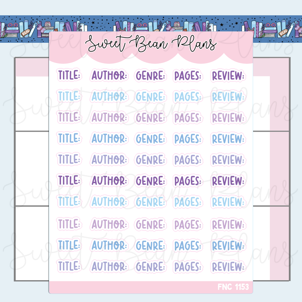 July 2025 Reading Words Vinyl Planner Stickers | Fnc 1153