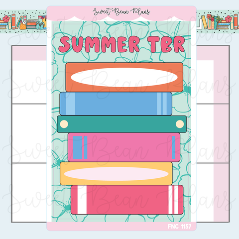 Summer TBR Stack Large Vinyl Planner Stickers | Fnc 1157