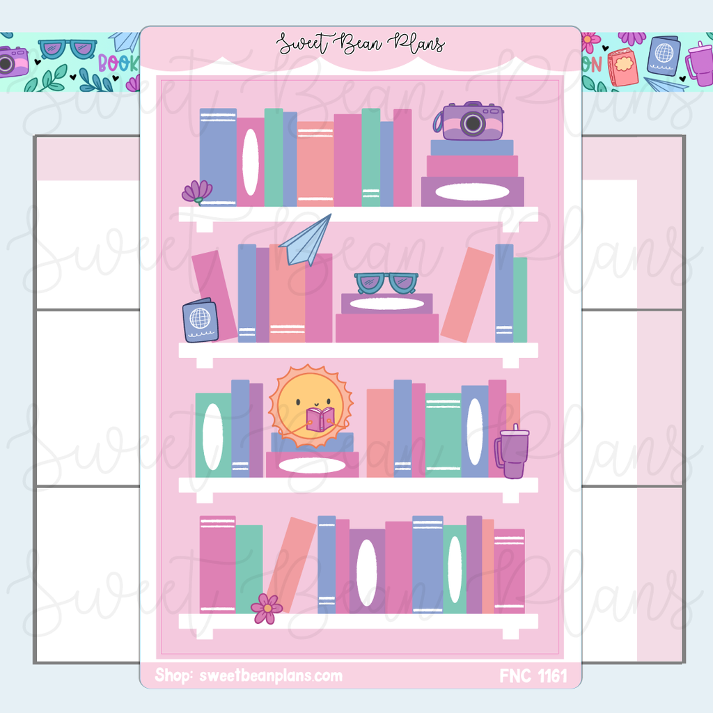 Bookcation Bookshelf Vinyl Planner Stickers | Fnc 1161