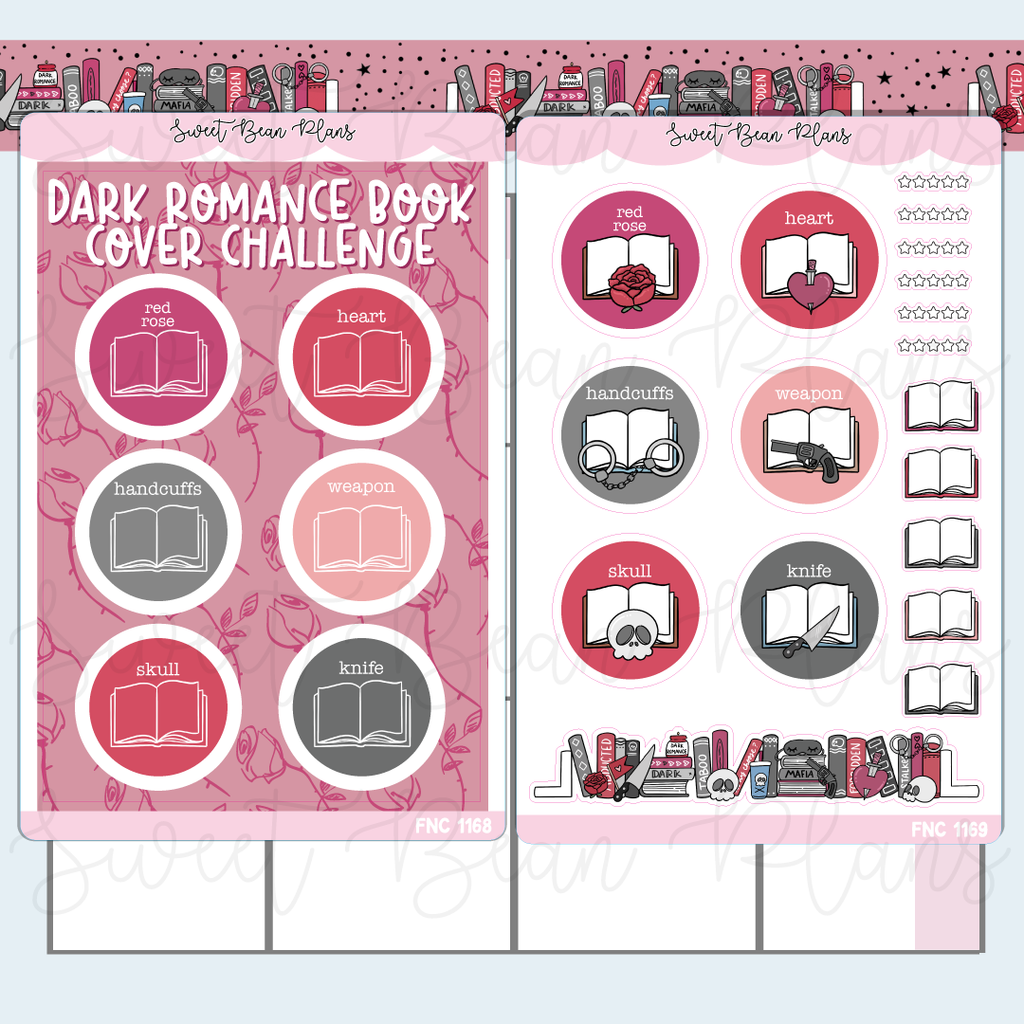 Dark Romance Book Cover Challenge Vinyl Planner Sticker | Fnc 1168-69