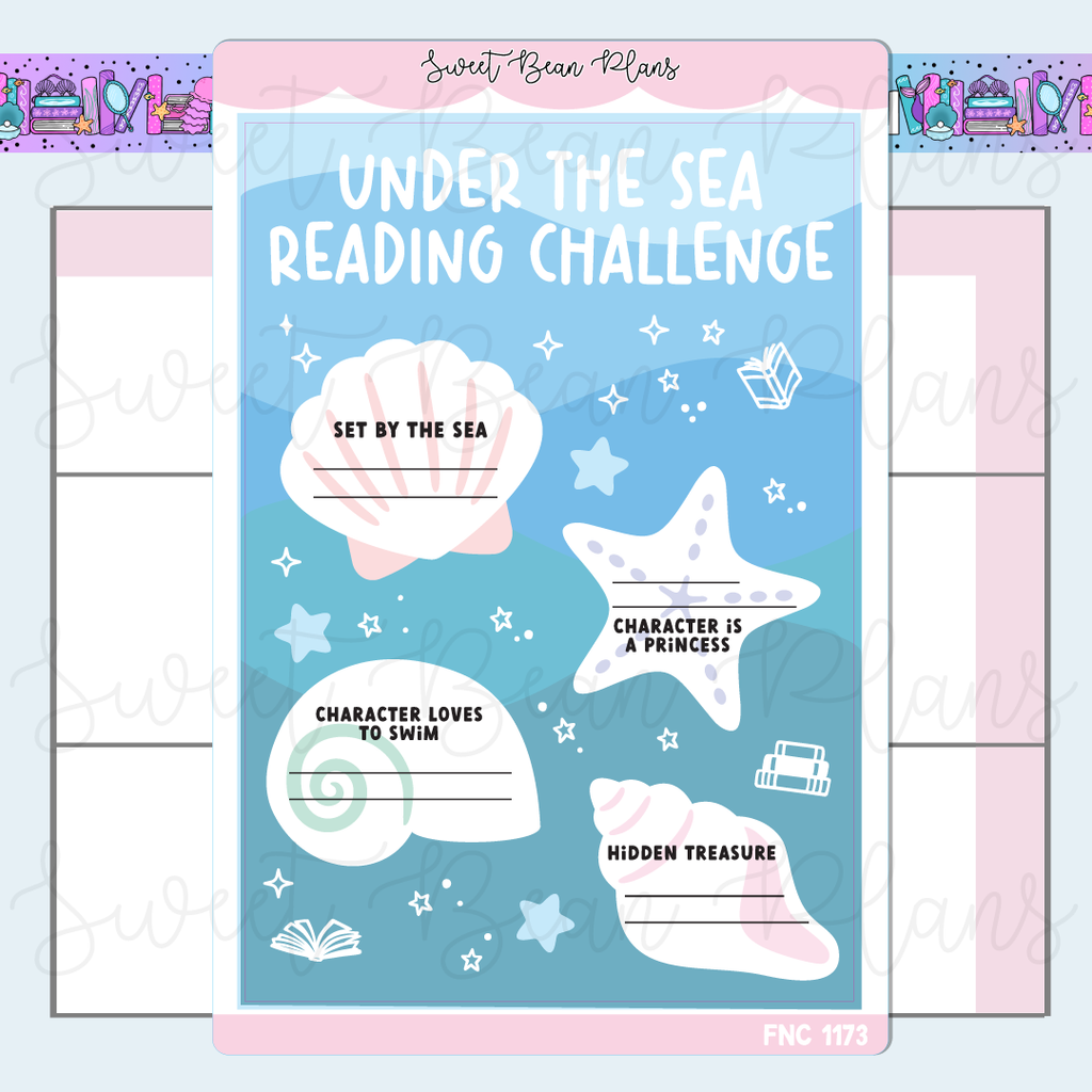 Under Sea Reading Challenge Vinyl Planner Stickers | Fnc 1173