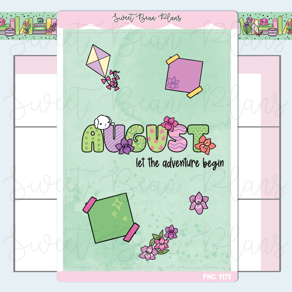 August Cover Page Vinyl Planner Stickers | Fnc 1175