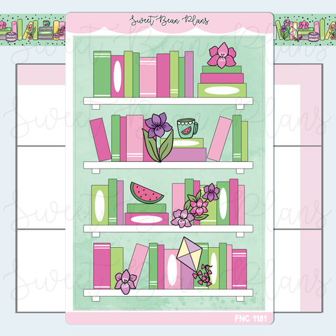 August Bookshelf 2025 Vinyl Planner Stickers | Fnc 1181
