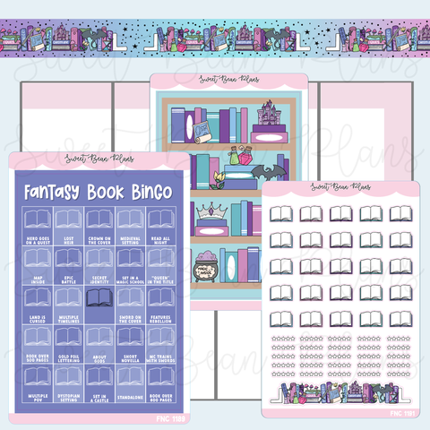 Fantasy Book Bingo Journaling Sticker Bundle | Fnc 1189-91