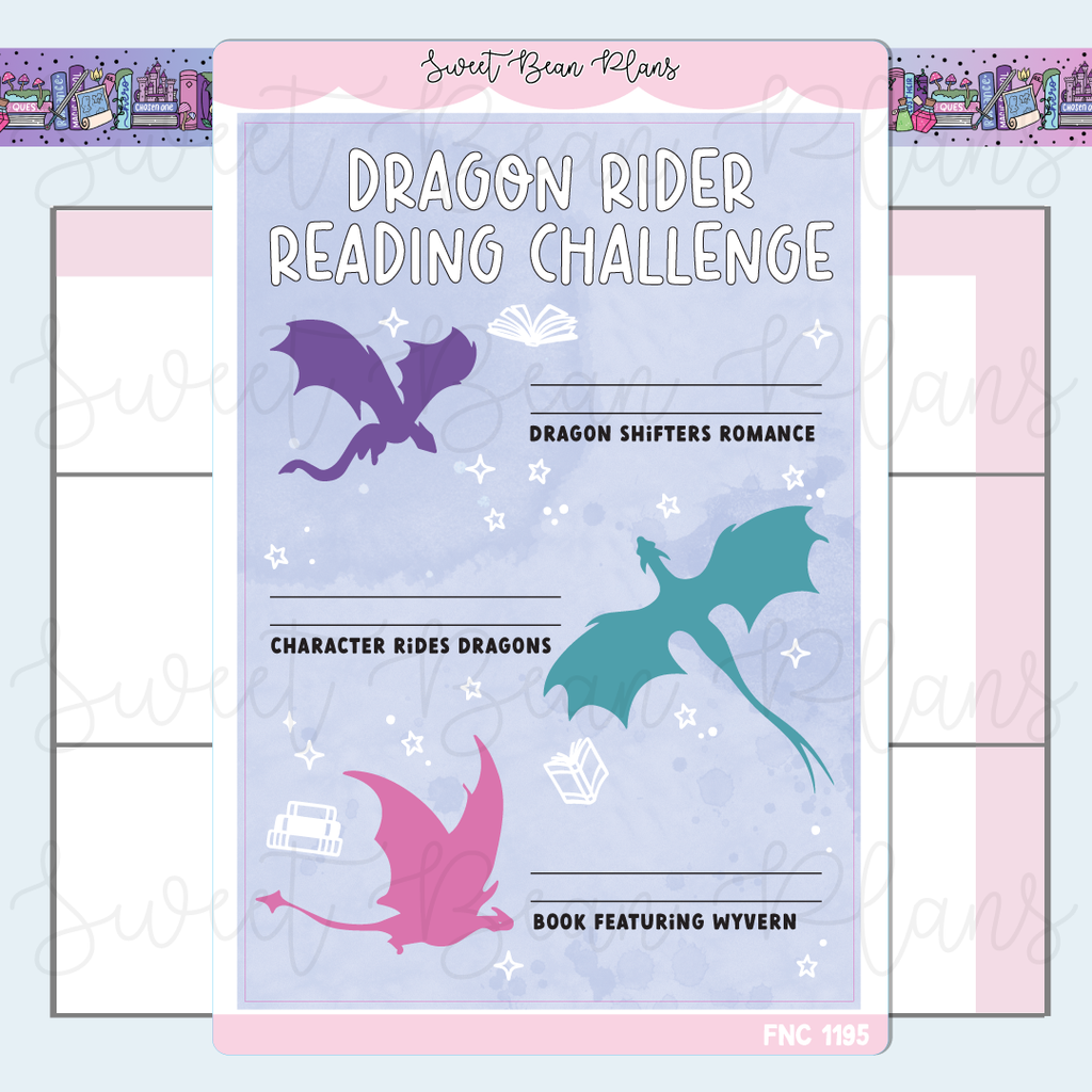 Dragon Reading Challenge Vinyl Planner Stickers | Fnc 1195