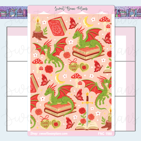 Fantasy Book Dragon Vinyl Planner Stickers | Fnc 1198